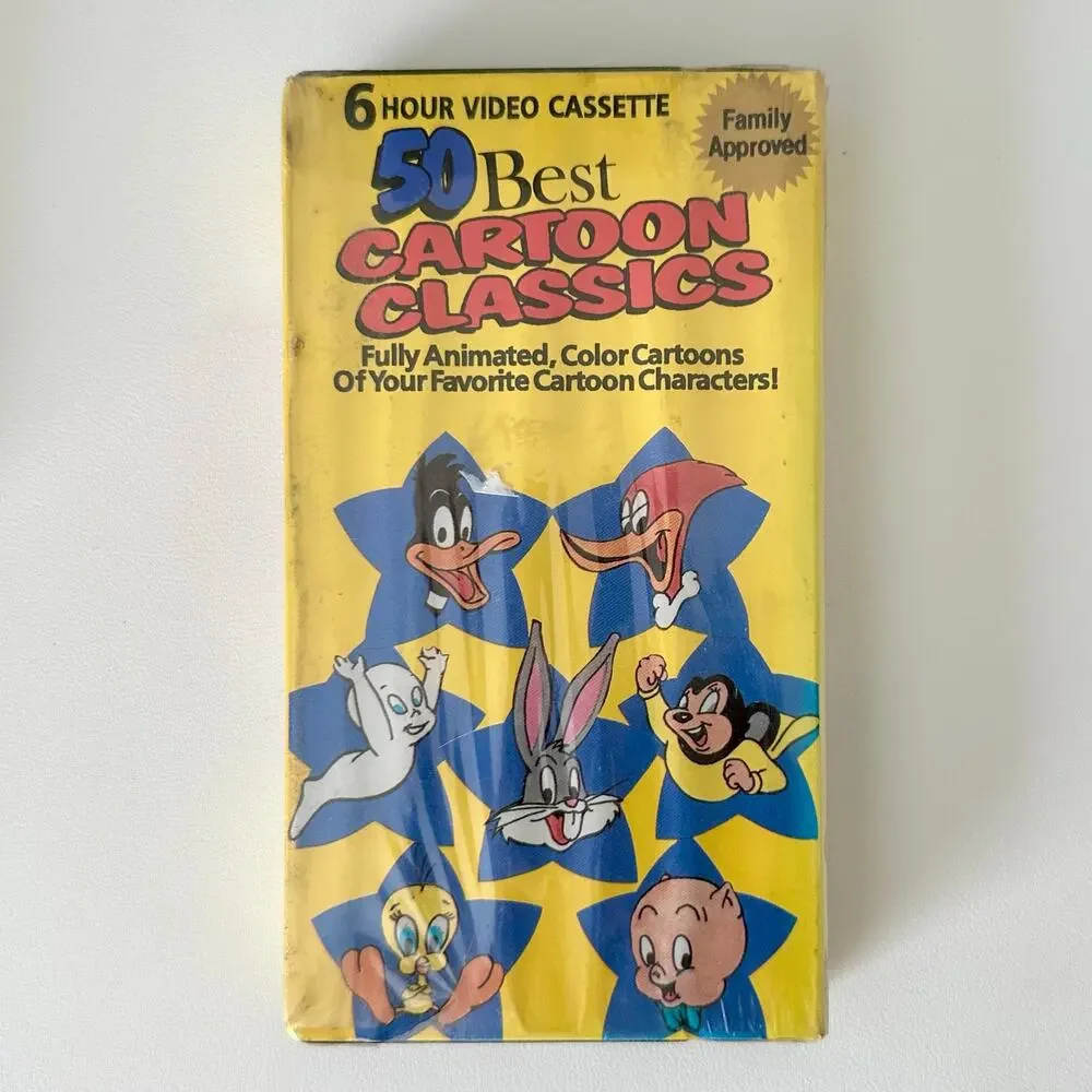 50 Best Cartoon Classics VHS Tape 6 Hour Video Cassette UNOPENED packaging